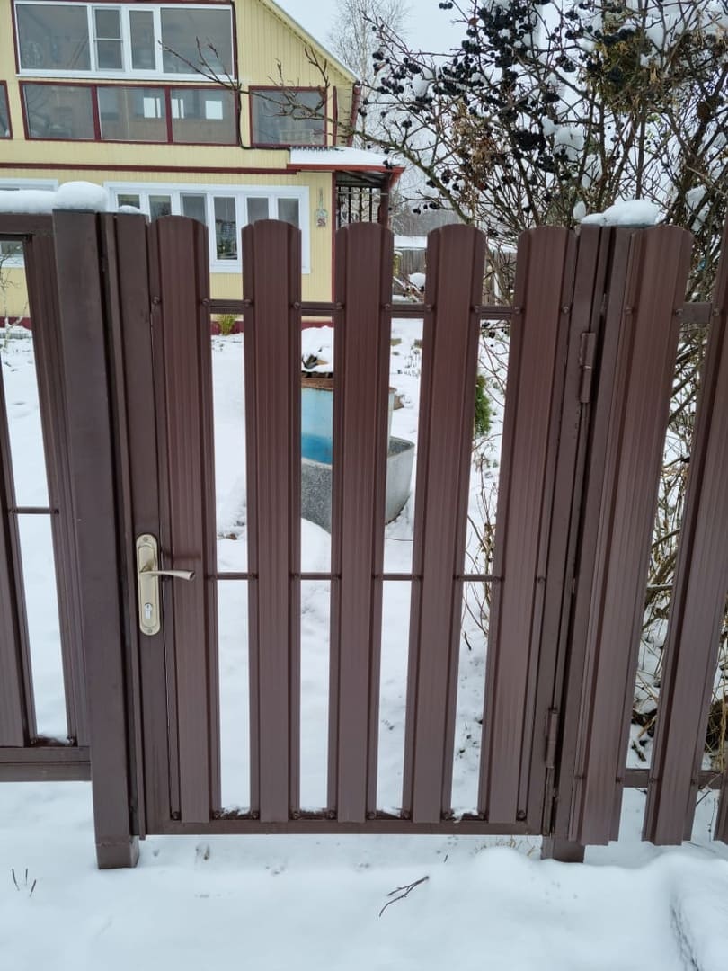 Калитка с евроштакетником, Дырнос, СНТ Рябинка